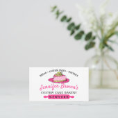 Roze Cake Slice Tasty Pastry Bakery Visitekaartje (Staand voorkant)