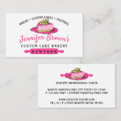 Roze Cake Slice Tasty Pastry Bakery Visitekaartje (Voorkant / Achterkant)