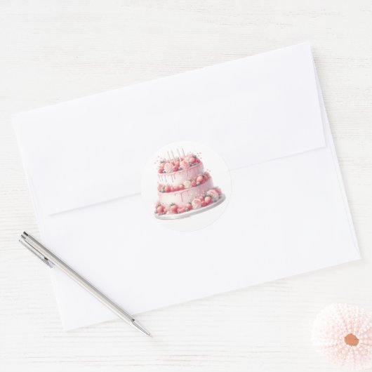 Roze Cake Stickers (Envelop)