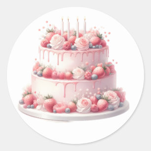 Roze Cake Stickers