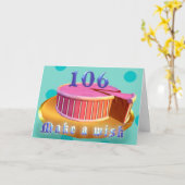 Roze Cake strips Verjaardagkaart 106 Roze Cake Kaart (Gele Bloem)
