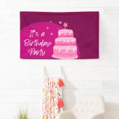 Roze Cakes Verjaardagsfeestje Spandoek (Insitu)