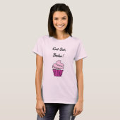 Roze caketaart zet baksteen t-shirt (Voorkant volledig)