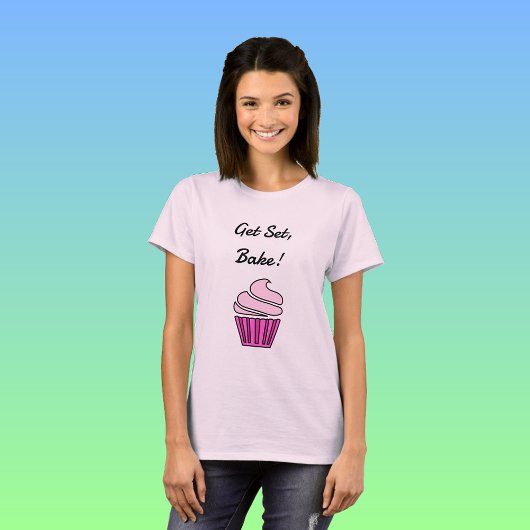 Roze caketaart zet baksteen t-shirt