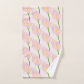 Roze Cala Lily Design Bad Handdoek (Handdoek)