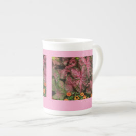 Roze Caladium Cup Theepot Porselein Kop