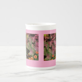 Roze Caladium Cup Theepot Porselein Kop