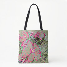 Roze Caladiumblad en Abstract Botanisch
