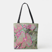 Roze Caladiumblad en Abstract Botanisch Tote Bag (Achterkant)