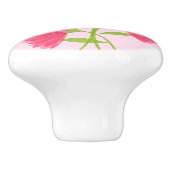 Roze Calendula Bloemen Waterverf Kunst Keramische Knop (Zijkant)