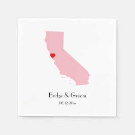 Roze Californië gepersonaliseerde bruiloft Jubileu Servetten