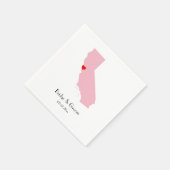 Roze Californië gepersonaliseerde bruiloft Jubileu Servetten (Hoek)