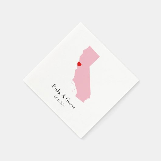 Roze Californië gepersonaliseerde bruiloft Jubileu Servetten (Hoek)