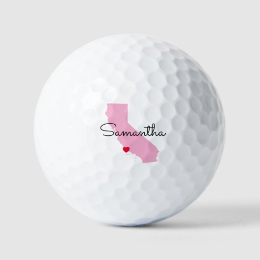 Roze Californische vorm Rode Hart Golfballen (Voorkant)