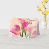 Roze Calla Flowers, Kaart van de verjaardag van ma (Gele Bloem)