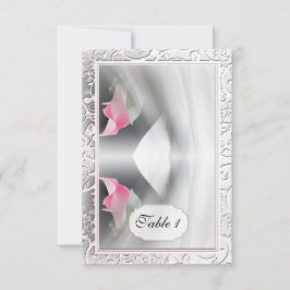 Roze Calla Lelie Bloeiende Trouwplaatskaart Kaart