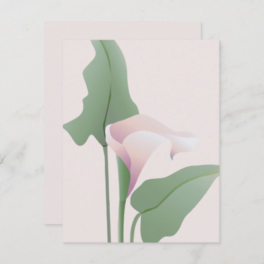 Roze Calla lelie Bloemen Aankondiging (Voorkant / Achterkant)