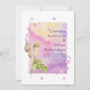 Roze Calla lelie bloemen trouw uitnodiging LeahG