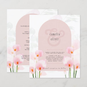 Roze Calla lelie bloemen trouw uitnodiging LeahG