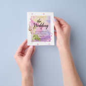 Roze Calla lelie bloemen trouw uitnodiging LeahG Flyer (Hand)