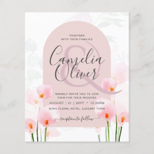 Roze Calla lelie bloemen trouw uitnodiging LeahG Flyer