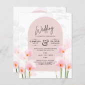 Roze Calla lelie bloemen trouwkaart LeahG (Voorkant / Achterkant)