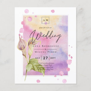 Roze Calla lelie bloemen trouwkaart LeahG Flyer
