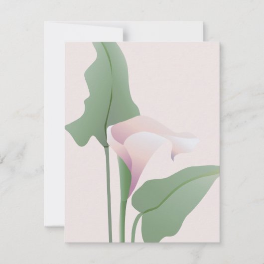 Roze Calla Lelie Bloemige Aankondiging (Voorkant)