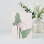 Roze Calla Lelie Bloemige Aankondiging (Staand voorkant)
