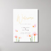 Roze Calla Lelie Bruiloft Welkom Bord Canvas Afdruk (Voorkant)