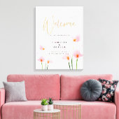 Roze Calla Lelie Bruiloft Welkom Bord Canvas Afdruk (Insitu (Woonkamer))