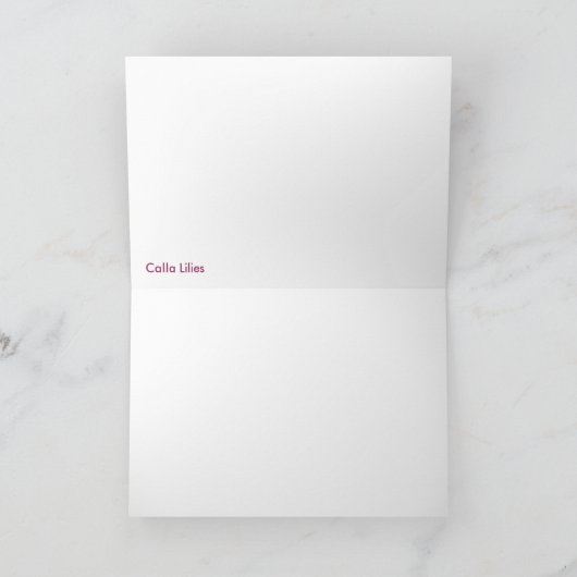 Roze Calla Lelie Kaart (Binnen)