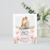 Roze Calla lelie LeahG FOTO Overlay Trouw Uitnodig (Staand voorkant)