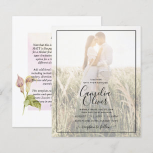 Roze Calla lelie LeahG FOTO Overlay Trouw Uitnodig