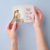Roze Calla lelie LeahG FOTO Overlay Trouw Uitnodig Flyer (Hand)