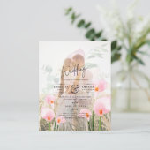 ROZE CALLA LELIES FOTO OVERLAY TROUWKAART (Staand voorkant)