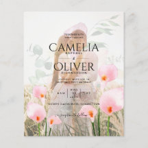 ROZE CALLA LELIES FOTO OVERLAY TROUWKAART