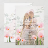 ROZE CALLA LELIES FOTO OVERLAY TROUWKAART KAART (Voorkant / Achterkant)