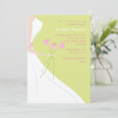 Roze Calla Lilies Bridal Shower Invitation Kaart (Staand voorkant)