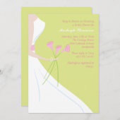 Roze Calla Lilies Bridal Shower Invitation Kaart (Voorkant / Achterkant)