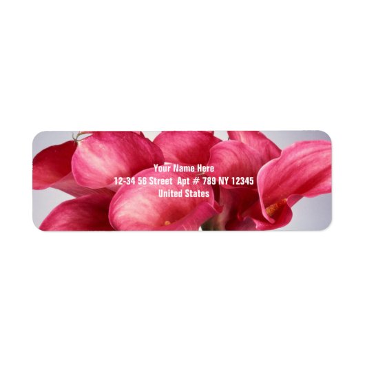 Roze Calla Lilies Etiket (Voorkant)