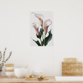 Roze Calla Lilies Lily Flower Art Print Poster (Keuken)