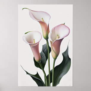 Roze Calla Lilies Lily Flower Art Print Poster
