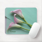 roze calla lilies mousepad muismat (Met muis)