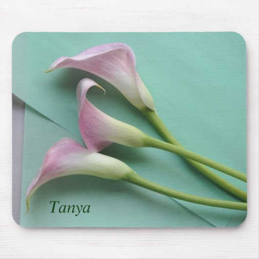 roze calla lilies mousepad muismat (Voorkant)