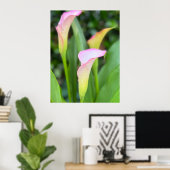 Roze Calla Lillies Foto Home Decor Poster (Thuiskantoor)