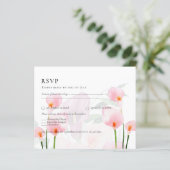 Roze Calla Lily Boeket Bruiloft RSVP (Staand voorkant)