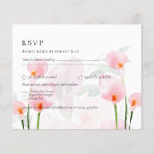 Roze Calla Lily Bouquet Wedding RSVP (Voorkant)