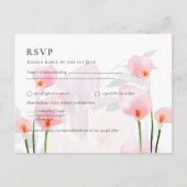 Roze Calla Lily Bouquet Wedding RSVP Briefkaart (Voorkant)