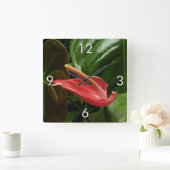 Roze Calla Lily Elegant Bloemen Vierkante Klok (Huis)